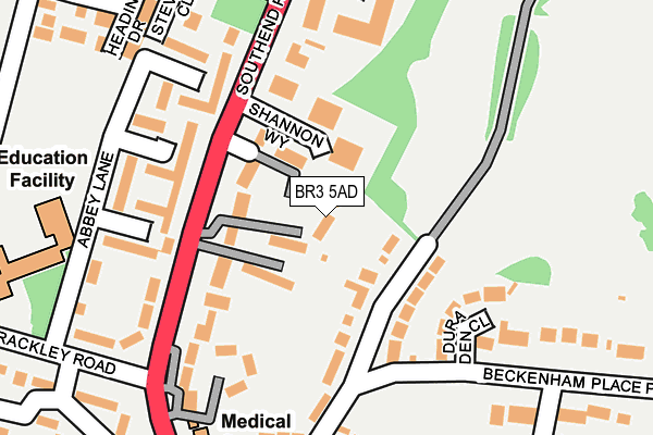 BR3 5AD map - OS OpenMap – Local (Ordnance Survey)
