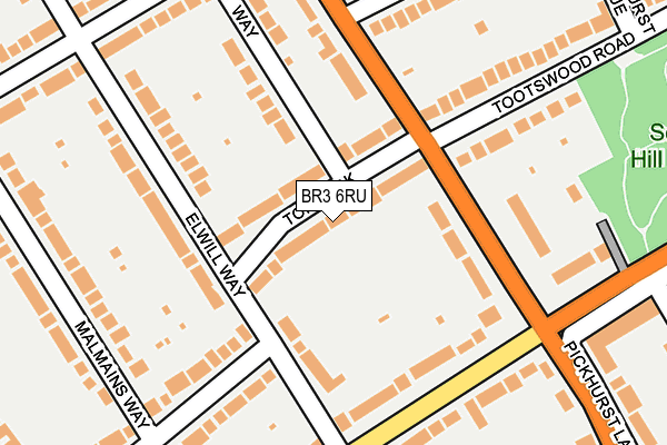 BR3 6RU map - OS OpenMap – Local (Ordnance Survey)