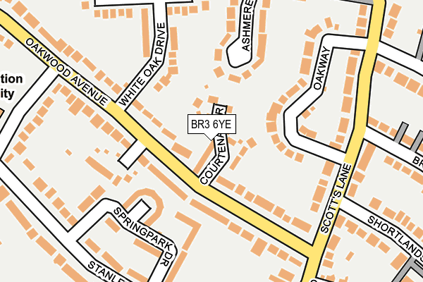 BR3 6YE map - OS OpenMap – Local (Ordnance Survey)
