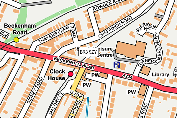 BR3 9ZY map - OS OpenMap – Local (Ordnance Survey)