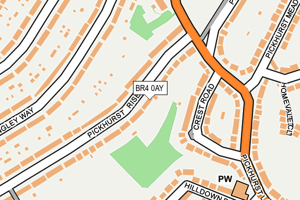 BR4 0AY map - OS OpenMap – Local (Ordnance Survey)