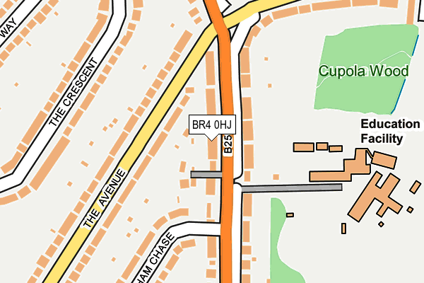 BR4 0HJ map - OS OpenMap – Local (Ordnance Survey)