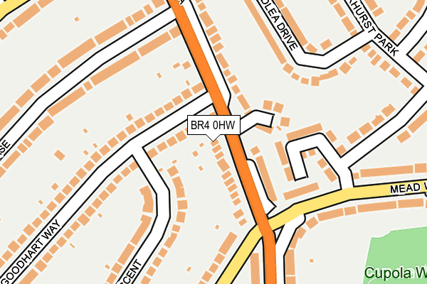 BR4 0HW map - OS OpenMap – Local (Ordnance Survey)
