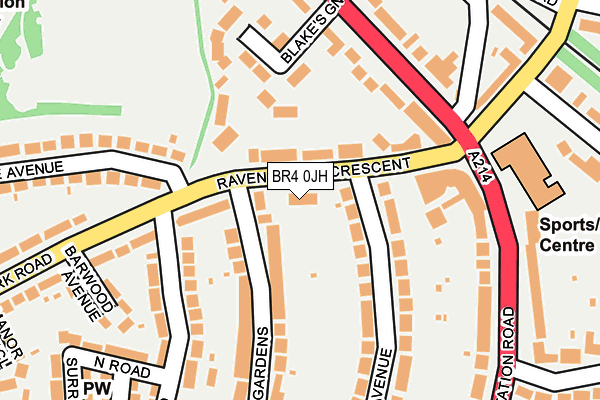 BR4 0JH map - OS OpenMap – Local (Ordnance Survey)