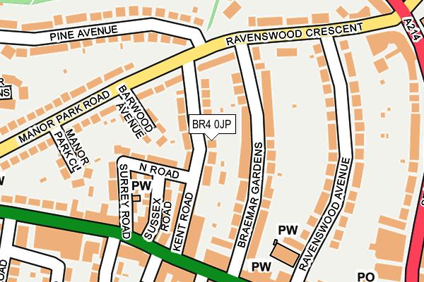 BR4 0JP map - OS OpenMap – Local (Ordnance Survey)