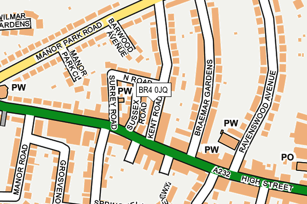 BR4 0JQ map - OS OpenMap – Local (Ordnance Survey)