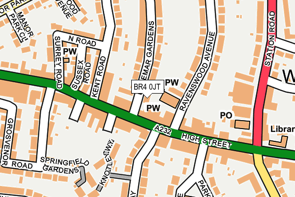 BR4 0JT map - OS OpenMap – Local (Ordnance Survey)