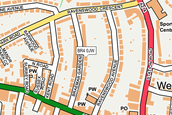 BR4 0JW map - OS OpenMap – Local (Ordnance Survey)