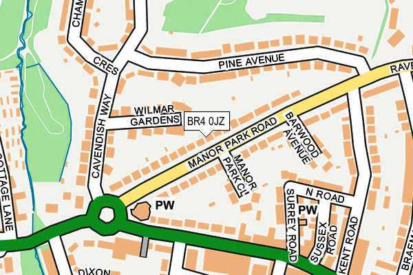 BR4 0JZ map - OS OpenMap – Local (Ordnance Survey)