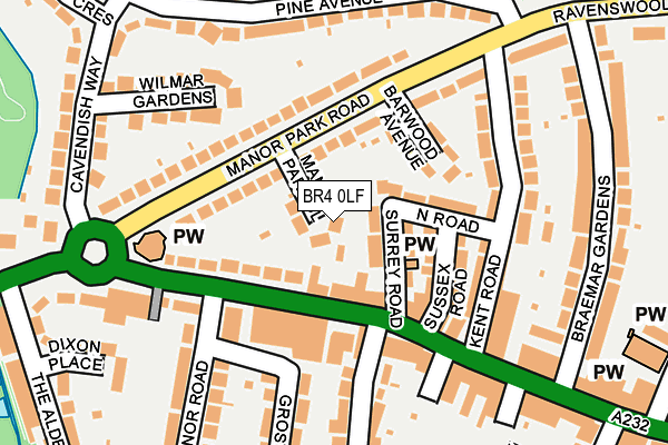 BR4 0LF map - OS OpenMap – Local (Ordnance Survey)