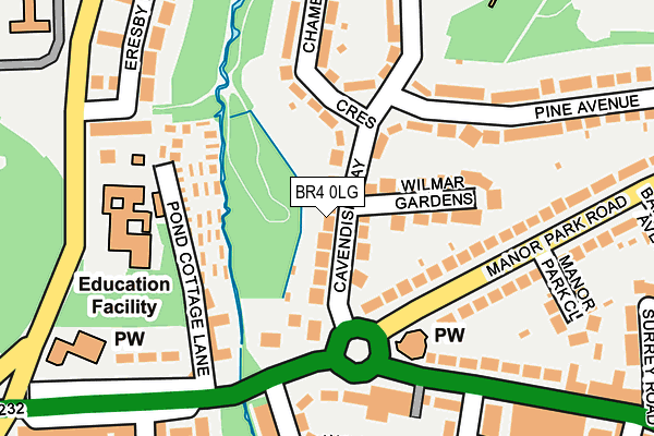 BR4 0LG map - OS OpenMap – Local (Ordnance Survey)
