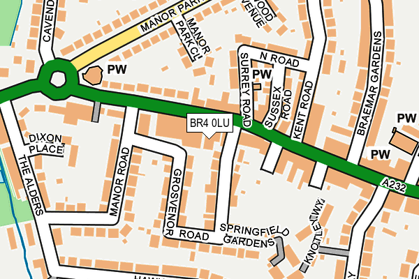 BR4 0LU map - OS OpenMap – Local (Ordnance Survey)