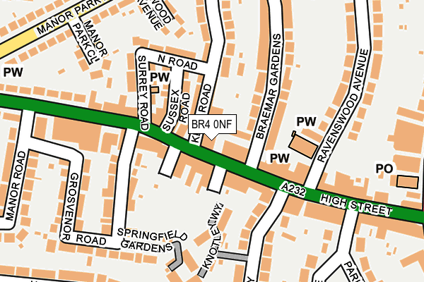 BR4 0NF map - OS OpenMap – Local (Ordnance Survey)