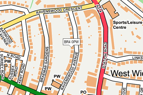 BR4 0PW map - OS OpenMap – Local (Ordnance Survey)