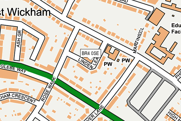 BR4 0SE map - OS OpenMap – Local (Ordnance Survey)
