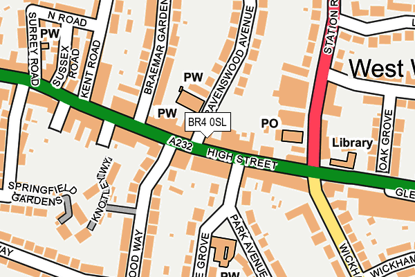 BR4 0SL map - OS OpenMap – Local (Ordnance Survey)