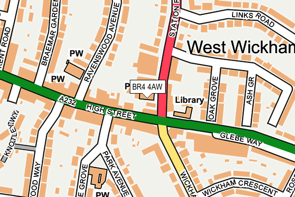 BR4 4AW map - OS OpenMap – Local (Ordnance Survey)