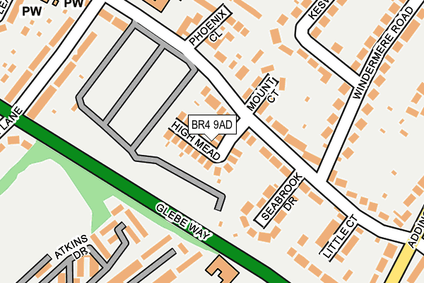 BR4 9AD map - OS OpenMap – Local (Ordnance Survey)