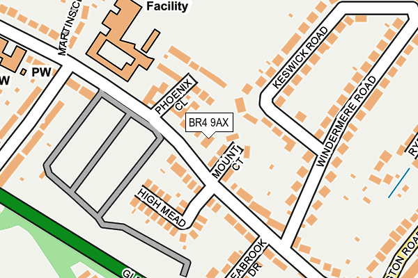 BR4 9AX map - OS OpenMap – Local (Ordnance Survey)