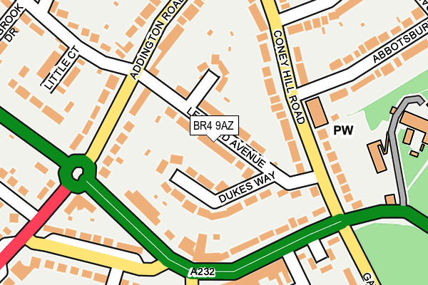 BR4 9AZ map - OS OpenMap – Local (Ordnance Survey)