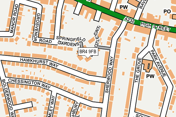 BR4 9FB map - OS OpenMap – Local (Ordnance Survey)