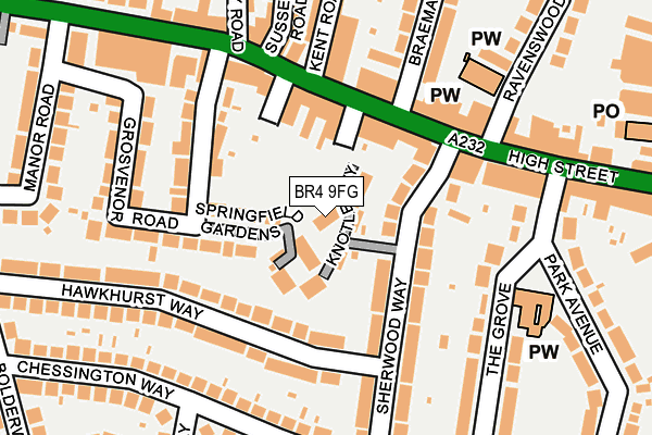 BR4 9FG map - OS OpenMap – Local (Ordnance Survey)