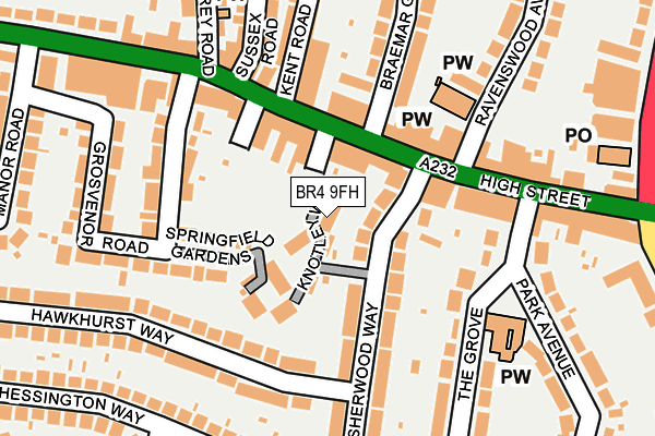 BR4 9FH map - OS OpenMap – Local (Ordnance Survey)