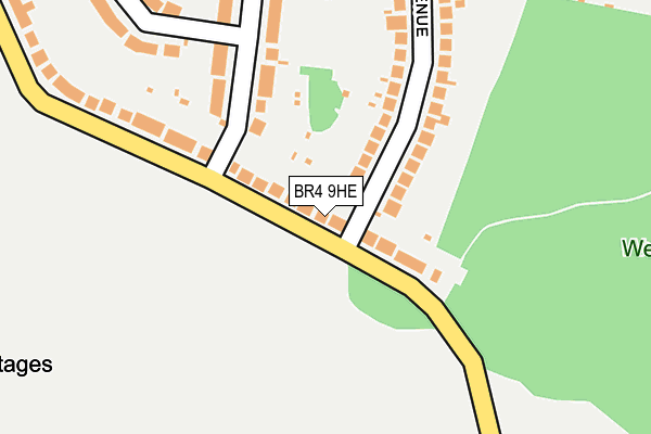 BR4 9HE map - OS OpenMap – Local (Ordnance Survey)