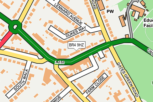 BR4 9HZ map - OS OpenMap – Local (Ordnance Survey)