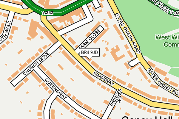 BR4 9JD map - OS OpenMap – Local (Ordnance Survey)