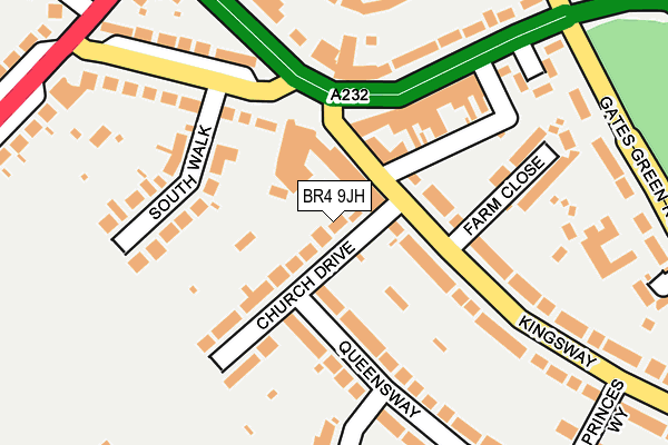 BR4 9JH map - OS OpenMap – Local (Ordnance Survey)