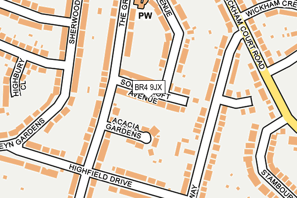 BR4 9JX map - OS OpenMap – Local (Ordnance Survey)