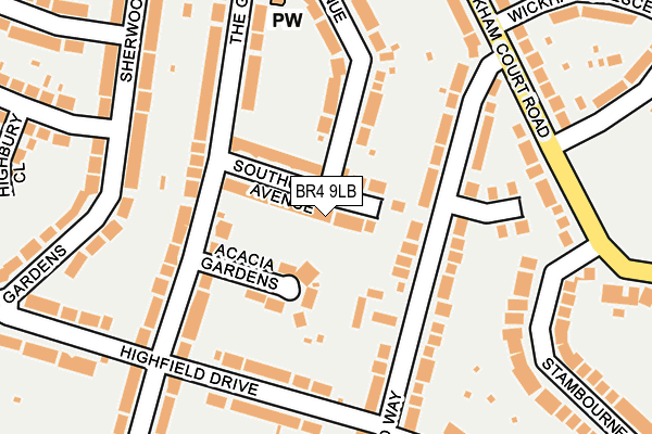 BR4 9LB map - OS OpenMap – Local (Ordnance Survey)