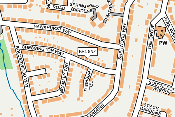 BR4 9NZ map - OS OpenMap – Local (Ordnance Survey)