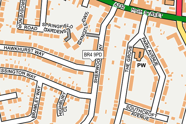 BR4 9PD map - OS OpenMap – Local (Ordnance Survey)