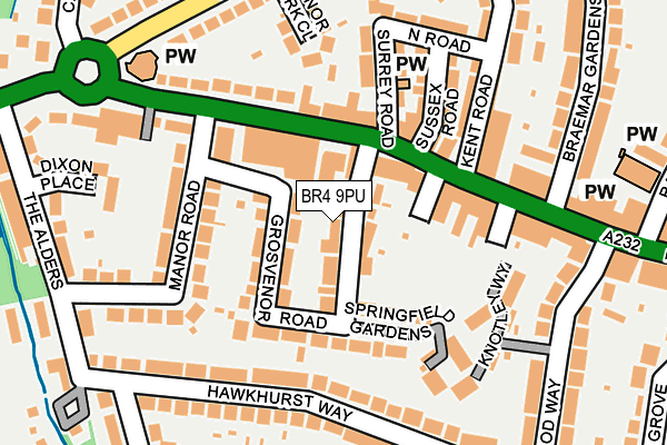 BR4 9PU map - OS OpenMap – Local (Ordnance Survey)