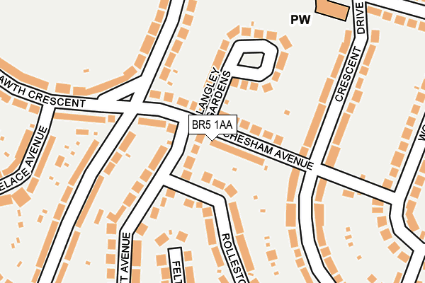 BR5 1AA map - OS OpenMap – Local (Ordnance Survey)