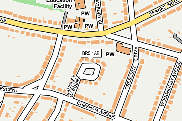 BR5 1AB map - OS OpenMap – Local (Ordnance Survey)