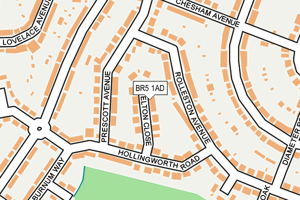 BR5 1AD map - OS OpenMap – Local (Ordnance Survey)