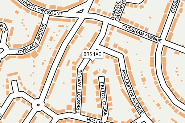 BR5 1AE map - OS OpenMap – Local (Ordnance Survey)