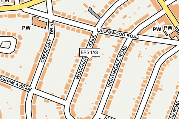 BR5 1AS map - OS OpenMap – Local (Ordnance Survey)