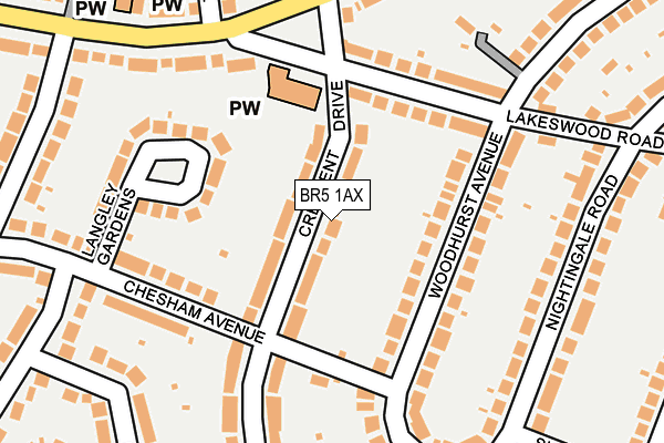 BR5 1AX map - OS OpenMap – Local (Ordnance Survey)