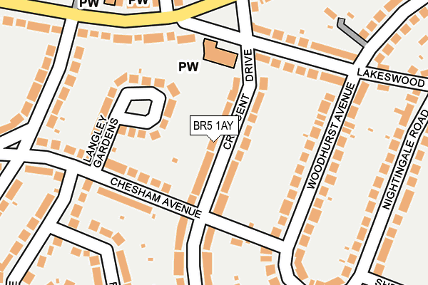 BR5 1AY map - OS OpenMap – Local (Ordnance Survey)