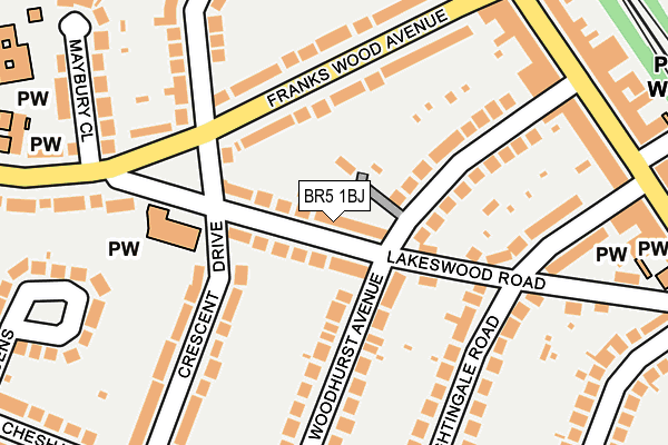 BR5 1BJ map - OS OpenMap – Local (Ordnance Survey)