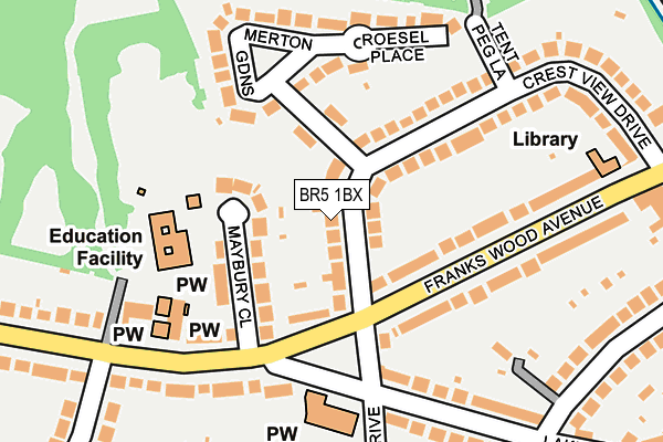 BR5 1BX map - OS OpenMap – Local (Ordnance Survey)