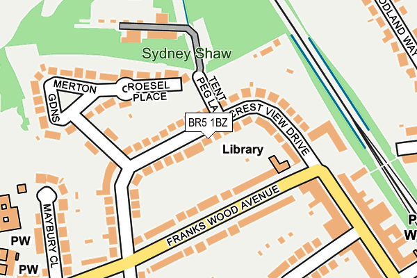 BR5 1BZ map - OS OpenMap – Local (Ordnance Survey)
