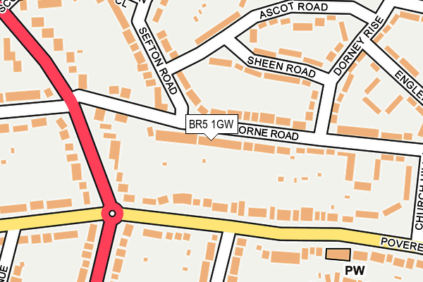 BR5 1GW map - OS OpenMap – Local (Ordnance Survey)