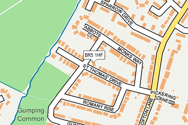 BR5 1HF map - OS OpenMap – Local (Ordnance Survey)