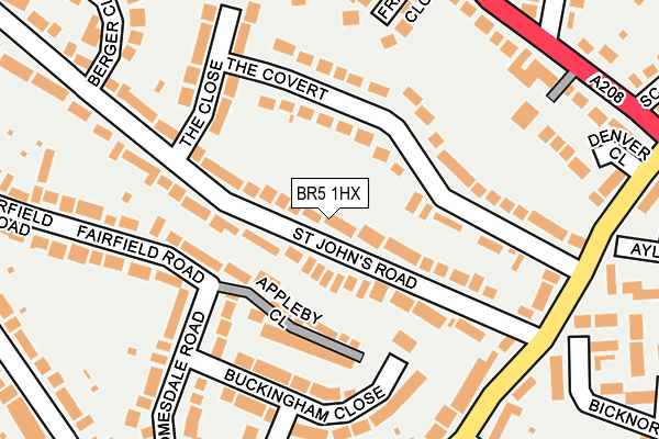 BR5 1HX map - OS OpenMap – Local (Ordnance Survey)