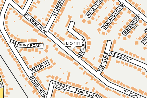 BR5 1HY map - OS OpenMap – Local (Ordnance Survey)